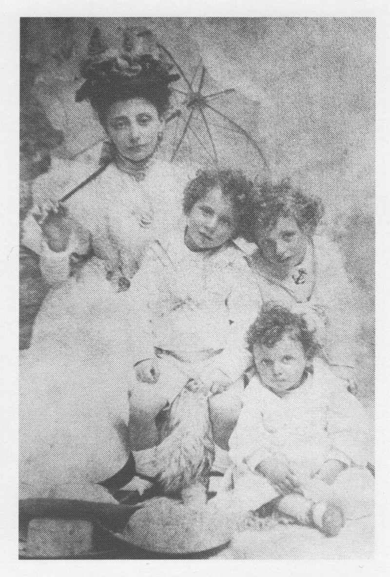 Dorothy Graham with her three sons--Victor, Leon and Ben at lower right, circa 1896.